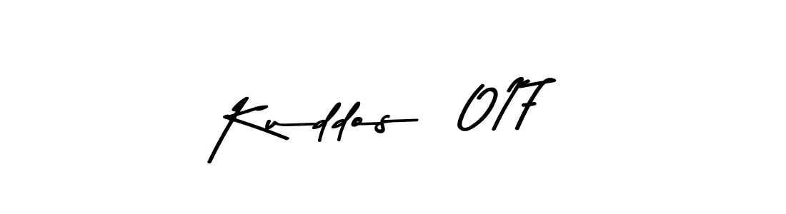 The best way (Asem Kandis PERSONAL USE) to make a short signature is to pick only two or three words in your name. The name Kuddos  017 include a total of six letters. For converting this name. Kuddos  017 signature style 9 images and pictures png