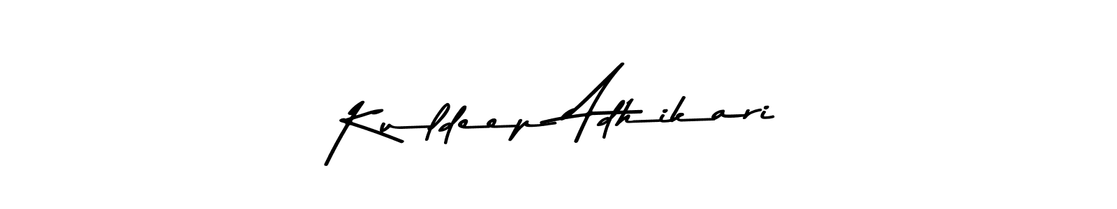 Create a beautiful signature design for name Kuldeep Adhikari. With this signature (Asem Kandis PERSONAL USE) fonts, you can make a handwritten signature for free. Kuldeep Adhikari signature style 9 images and pictures png