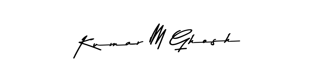 How to make Kumar M Ghosh name signature. Use Asem Kandis PERSONAL USE style for creating short signs online. This is the latest handwritten sign. Kumar M Ghosh signature style 9 images and pictures png