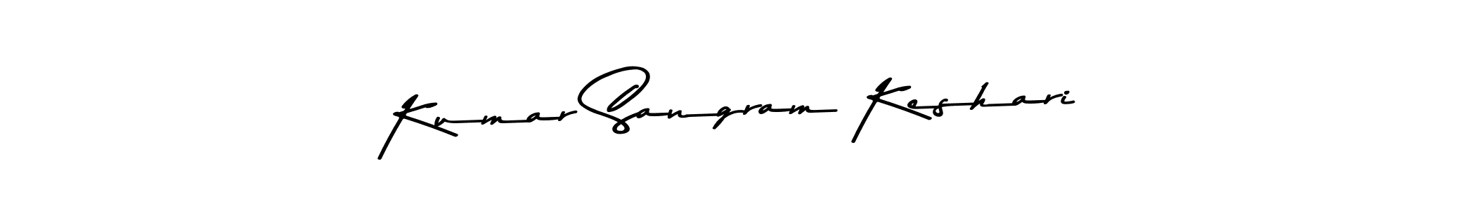 The best way (Asem Kandis PERSONAL USE) to make a short signature is to pick only two or three words in your name. The name Kumar Sangram Keshari include a total of six letters. For converting this name. Kumar Sangram Keshari signature style 9 images and pictures png