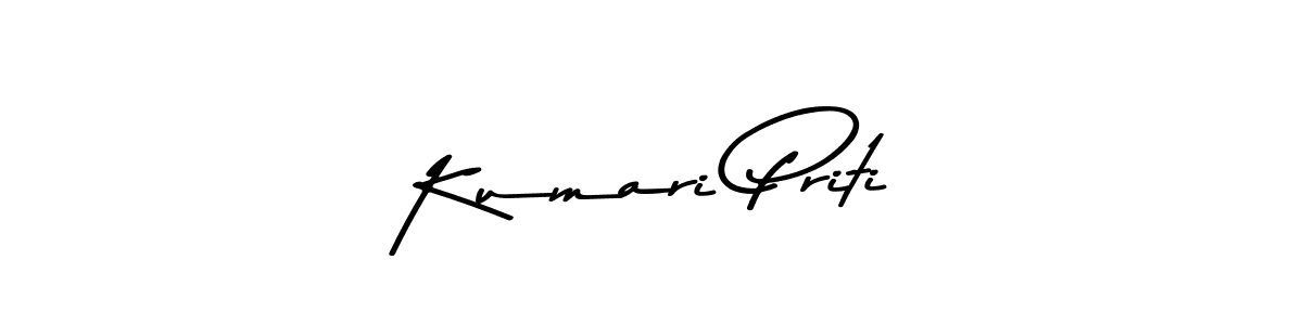 How to make Kumari Priti name signature. Use Asem Kandis PERSONAL USE style for creating short signs online. This is the latest handwritten sign. Kumari Priti signature style 9 images and pictures png