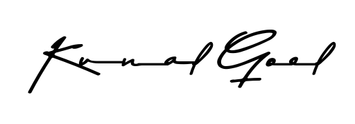 Design your own signature with our free online signature maker. With this signature software, you can create a handwritten (Asem Kandis PERSONAL USE) signature for name Kunal Goel. Kunal Goel signature style 9 images and pictures png