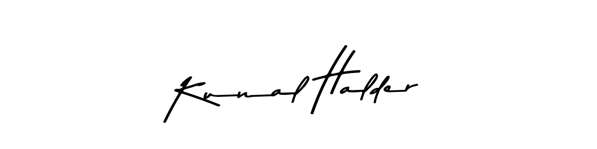 Make a beautiful signature design for name Kunal Halder. With this signature (Asem Kandis PERSONAL USE) style, you can create a handwritten signature for free. Kunal Halder signature style 9 images and pictures png