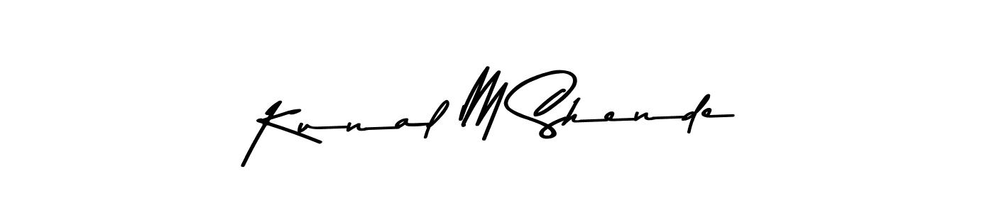 Make a beautiful signature design for name Kunal M Shende. With this signature (Asem Kandis PERSONAL USE) style, you can create a handwritten signature for free. Kunal M Shende signature style 9 images and pictures png