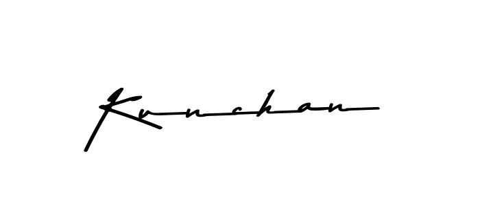 Use a signature maker to create a handwritten signature online. With this signature software, you can design (Asem Kandis PERSONAL USE) your own signature for name Kunchan. Kunchan signature style 9 images and pictures png