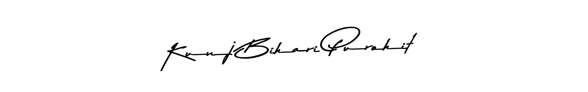 How to make Kunj Bihari Purohit name signature. Use Asem Kandis PERSONAL USE style for creating short signs online. This is the latest handwritten sign. Kunj Bihari Purohit signature style 9 images and pictures png