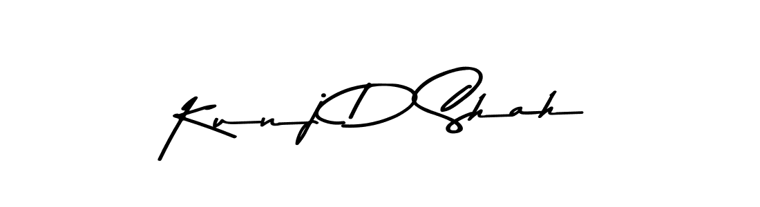 The best way (Asem Kandis PERSONAL USE) to make a short signature is to pick only two or three words in your name. The name Kunj D Shah include a total of six letters. For converting this name. Kunj D Shah signature style 9 images and pictures png