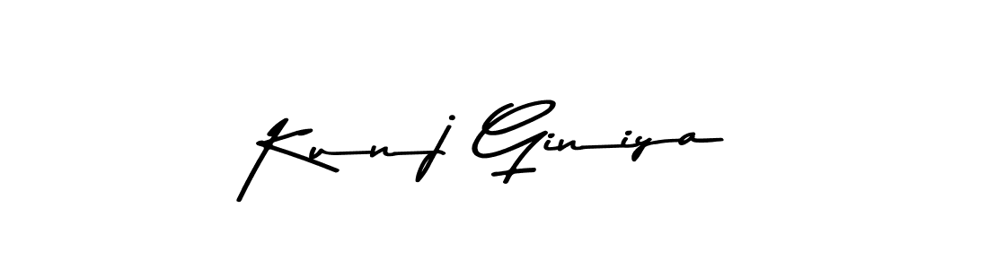 The best way (Asem Kandis PERSONAL USE) to make a short signature is to pick only two or three words in your name. The name Kunj Giniya include a total of six letters. For converting this name. Kunj Giniya signature style 9 images and pictures png