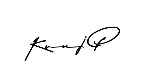 Use a signature maker to create a handwritten signature online. With this signature software, you can design (Asem Kandis PERSONAL USE) your own signature for name Kunj P. Kunj P signature style 9 images and pictures png