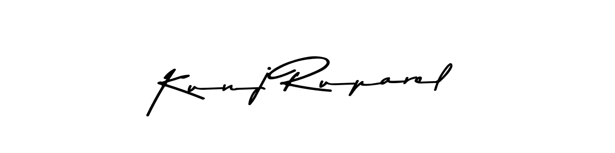 Make a beautiful signature design for name Kunj Ruparel. With this signature (Asem Kandis PERSONAL USE) style, you can create a handwritten signature for free. Kunj Ruparel signature style 9 images and pictures png