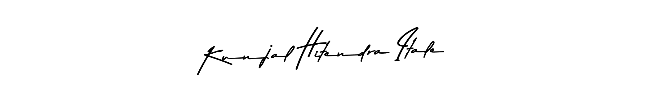 Make a beautiful signature design for name Kunjal Hitendra Itale. With this signature (Asem Kandis PERSONAL USE) style, you can create a handwritten signature for free. Kunjal Hitendra Itale signature style 9 images and pictures png