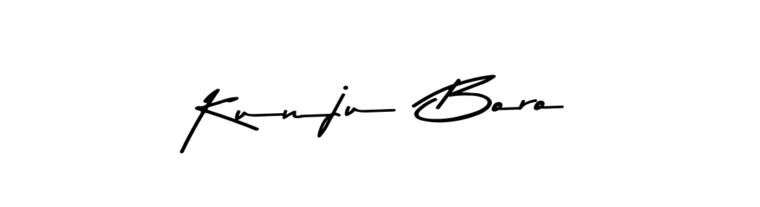 The best way (Asem Kandis PERSONAL USE) to make a short signature is to pick only two or three words in your name. The name Kunju  Boro include a total of six letters. For converting this name. Kunju  Boro signature style 9 images and pictures png