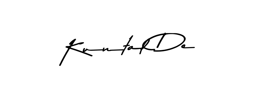 How to make Kuntal De name signature. Use Asem Kandis PERSONAL USE style for creating short signs online. This is the latest handwritten sign. Kuntal De signature style 9 images and pictures png