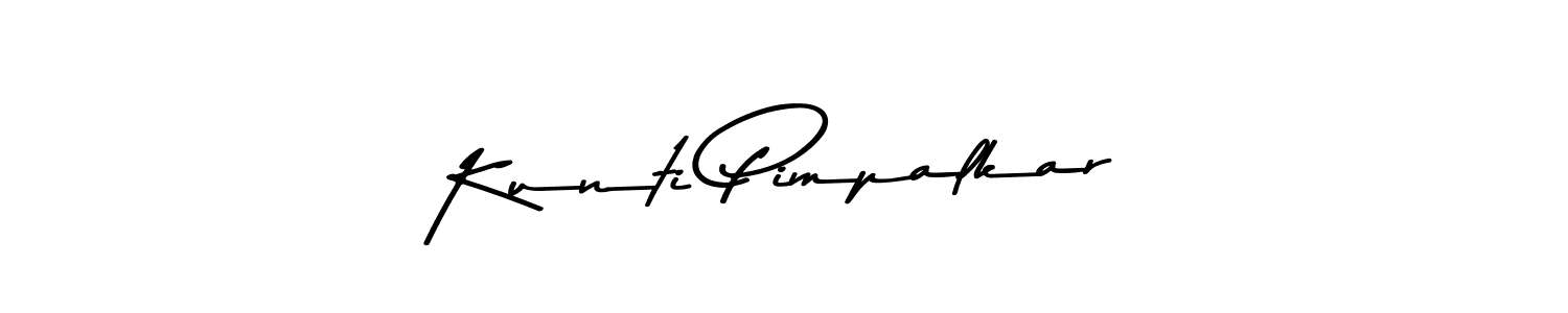 You should practise on your own different ways (Asem Kandis PERSONAL USE) to write your name (Kunti Pimpalkar) in signature. don't let someone else do it for you. Kunti Pimpalkar signature style 9 images and pictures png