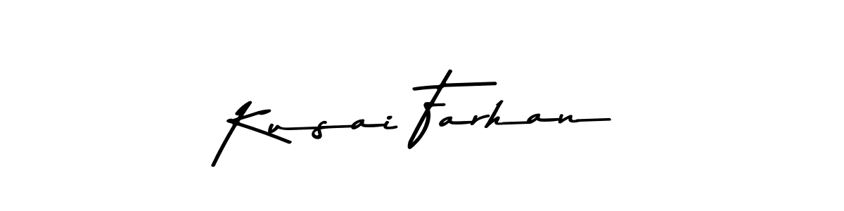 How to make Kusai Farhan name signature. Use Asem Kandis PERSONAL USE style for creating short signs online. This is the latest handwritten sign. Kusai Farhan signature style 9 images and pictures png