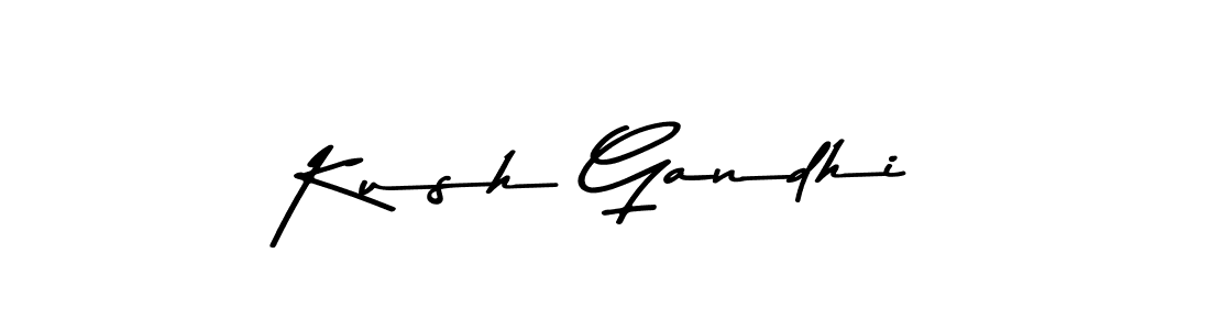 Create a beautiful signature design for name Kush Gandhi. With this signature (Asem Kandis PERSONAL USE) fonts, you can make a handwritten signature for free. Kush Gandhi signature style 9 images and pictures png