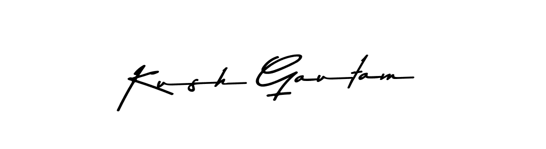 How to make Kush Gautam name signature. Use Asem Kandis PERSONAL USE style for creating short signs online. This is the latest handwritten sign. Kush Gautam signature style 9 images and pictures png