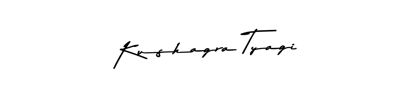 How to make Kushagra Tyagi name signature. Use Asem Kandis PERSONAL USE style for creating short signs online. This is the latest handwritten sign. Kushagra Tyagi signature style 9 images and pictures png