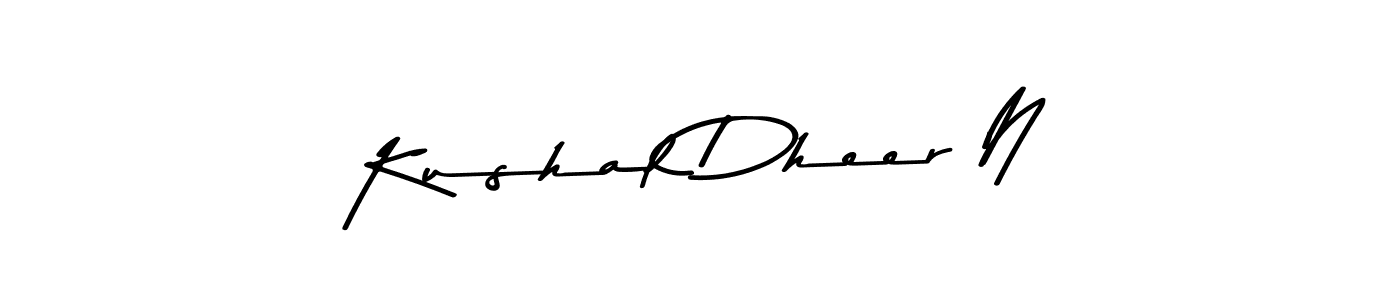 How to make Kushal Dheer N name signature. Use Asem Kandis PERSONAL USE style for creating short signs online. This is the latest handwritten sign. Kushal Dheer N signature style 9 images and pictures png