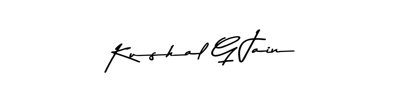 Create a beautiful signature design for name Kushal G Jain. With this signature (Asem Kandis PERSONAL USE) fonts, you can make a handwritten signature for free. Kushal G Jain signature style 9 images and pictures png