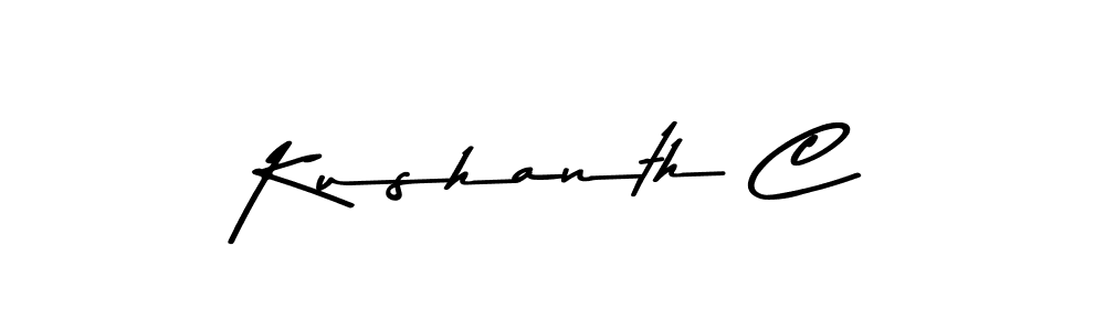 Design your own signature with our free online signature maker. With this signature software, you can create a handwritten (Asem Kandis PERSONAL USE) signature for name Kushanth C. Kushanth C signature style 9 images and pictures png