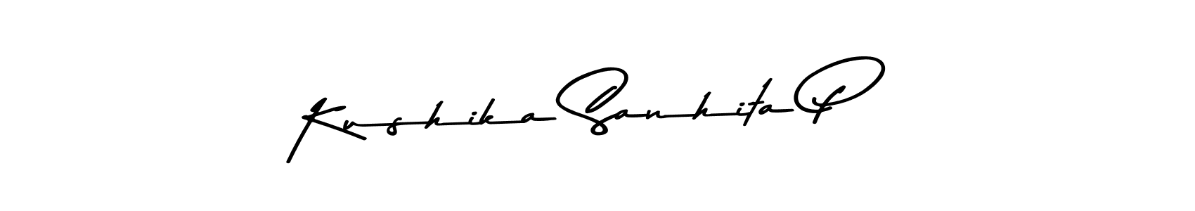 Make a beautiful signature design for name Kushika Sanhita P. With this signature (Asem Kandis PERSONAL USE) style, you can create a handwritten signature for free. Kushika Sanhita P signature style 9 images and pictures png