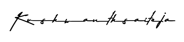 A dynamic signature style for Kushwanthsaiteja using Asem Kandis PERSONAL USE script. Designed to look authentic, handwritten, and professional. Kushwanthsaiteja signature style 9 images and pictures png