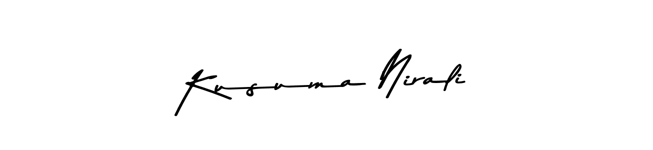 The best way (Asem Kandis PERSONAL USE) to make a short signature is to pick only two or three words in your name. The name Kusuma Nirali include a total of six letters. For converting this name. Kusuma Nirali signature style 9 images and pictures png