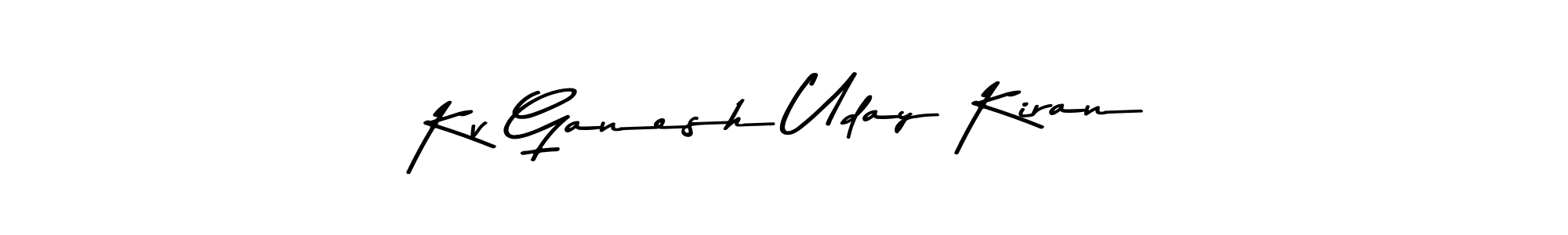 Create a beautiful signature design for name Kv Ganesh Uday Kiran. With this signature (Asem Kandis PERSONAL USE) fonts, you can make a handwritten signature for free. Kv Ganesh Uday Kiran signature style 9 images and pictures png