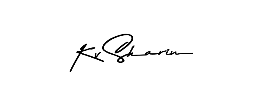 Create a beautiful signature design for name Kv Sharin. With this signature (Asem Kandis PERSONAL USE) fonts, you can make a handwritten signature for free. Kv Sharin signature style 9 images and pictures png