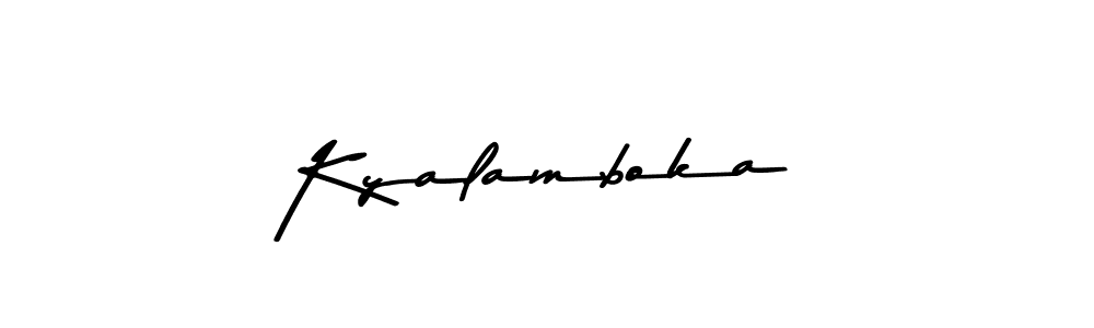 How to make Kyalamboka name signature. Use Asem Kandis PERSONAL USE style for creating short signs online. This is the latest handwritten sign. Kyalamboka signature style 9 images and pictures png