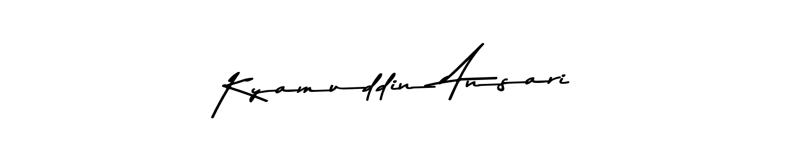 How to make Kyamuddin Ansari name signature. Use Asem Kandis PERSONAL USE style for creating short signs online. This is the latest handwritten sign. Kyamuddin Ansari signature style 9 images and pictures png