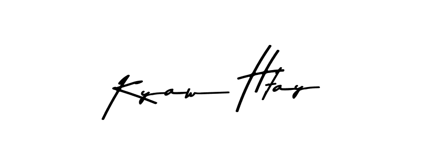 Design your own signature with our free online signature maker. With this signature software, you can create a handwritten (Asem Kandis PERSONAL USE) signature for name Kyaw Htay. Kyaw Htay signature style 9 images and pictures png