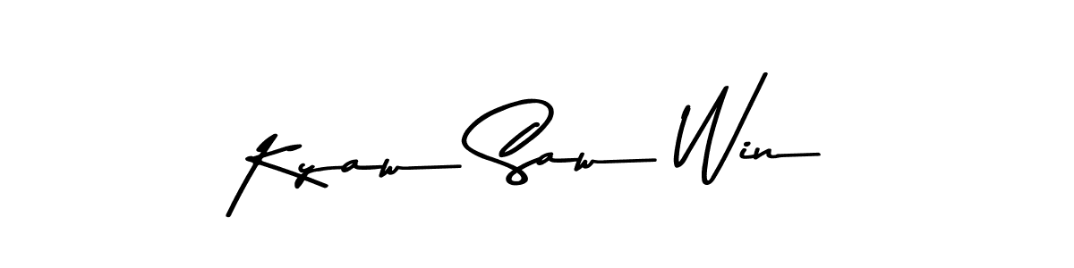 Make a beautiful signature design for name Kyaw Saw Win. With this signature (Asem Kandis PERSONAL USE) style, you can create a handwritten signature for free. Kyaw Saw Win signature style 9 images and pictures png