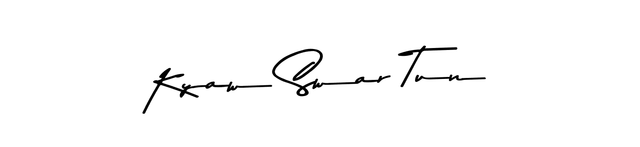 This is the best signature style for the Kyaw Swar Tun name. Also you like these signature font (Asem Kandis PERSONAL USE). Mix name signature. Kyaw Swar Tun signature style 9 images and pictures png