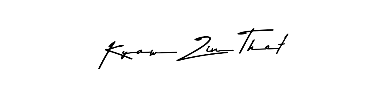 How to make Kyaw Zin Thet name signature. Use Asem Kandis PERSONAL USE style for creating short signs online. This is the latest handwritten sign. Kyaw Zin Thet signature style 9 images and pictures png