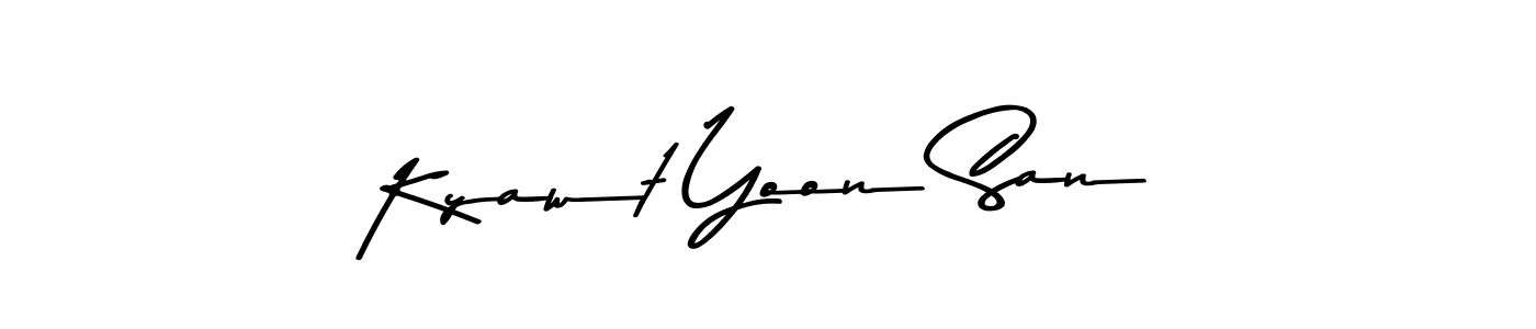 You can use this online signature creator to create a handwritten signature for the name Kyawt Yoon San. This is the best online autograph maker. Kyawt Yoon San signature style 9 images and pictures png