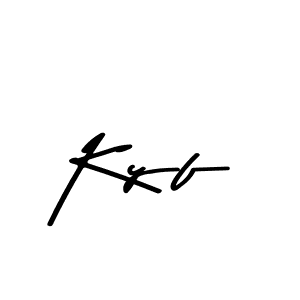 Create a beautiful signature design for name Kyf. With this signature (Asem Kandis PERSONAL USE) fonts, you can make a handwritten signature for free. Kyf signature style 9 images and pictures png