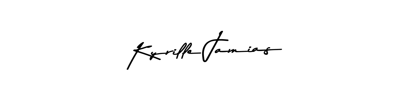 Create a beautiful signature design for name Kyrille Jamias. With this signature (Asem Kandis PERSONAL USE) fonts, you can make a handwritten signature for free. Kyrille Jamias signature style 9 images and pictures png