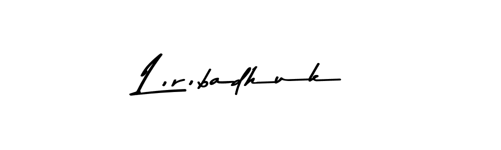 Use a signature maker to create a handwritten signature online. With this signature software, you can design (Asem Kandis PERSONAL USE) your own signature for name L,r,badhuk. L,r,badhuk signature style 9 images and pictures png