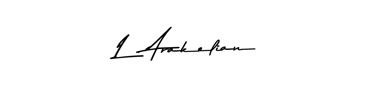 Use a signature maker to create a handwritten signature online. With this signature software, you can design (Asem Kandis PERSONAL USE) your own signature for name L . Arakelian. L . Arakelian signature style 9 images and pictures png