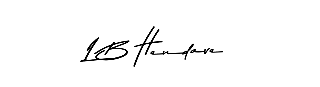 How to make L B Hendave name signature. Use Asem Kandis PERSONAL USE style for creating short signs online. This is the latest handwritten sign. L B Hendave signature style 9 images and pictures png