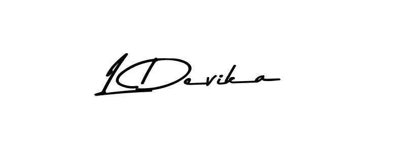 This is the best signature style for the L Devika name. Also you like these signature font (Asem Kandis PERSONAL USE). Mix name signature. L Devika signature style 9 images and pictures png