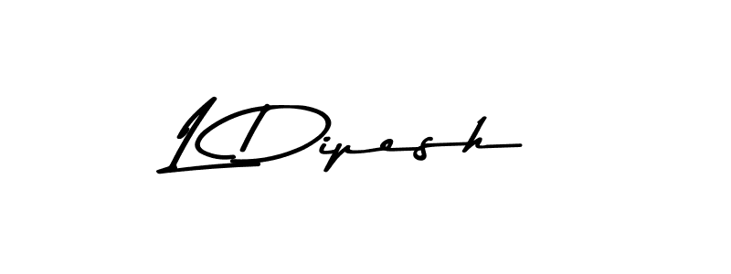 How to make L Dipesh name signature. Use Asem Kandis PERSONAL USE style for creating short signs online. This is the latest handwritten sign. L Dipesh signature style 9 images and pictures png