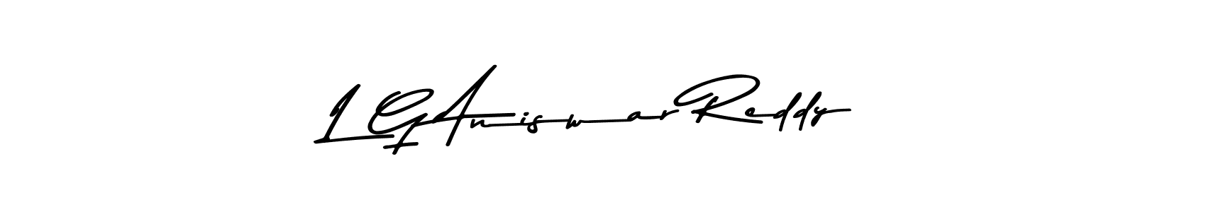 Make a beautiful signature design for name L G Aniswar Reddy. With this signature (Asem Kandis PERSONAL USE) style, you can create a handwritten signature for free. L G Aniswar Reddy signature style 9 images and pictures png