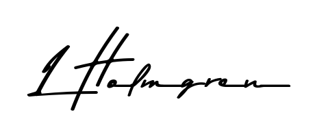 Get inspired by this graceful Asem Kandis PERSONAL USE signature style for name L Holmgren. Smooth loops and balanced proportions for everyday use. L Holmgren signature style 9 images and pictures png