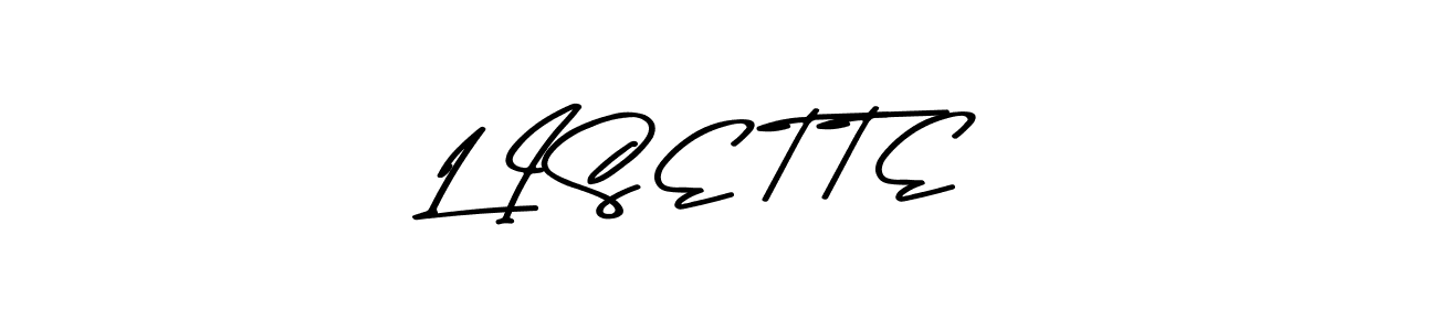 Also You can easily find your signature by using the search form. We will create L I S E T T E name handwritten signature images for you free of cost using Asem Kandis PERSONAL USE sign style. L I S E T T E signature style 9 images and pictures png
