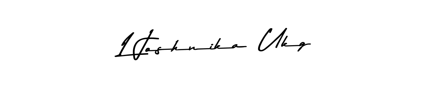 The best way (Asem Kandis PERSONAL USE) to make a short signature is to pick only two or three words in your name. The name L Joshnika  Ukg include a total of six letters. For converting this name. L Joshnika  Ukg signature style 9 images and pictures png