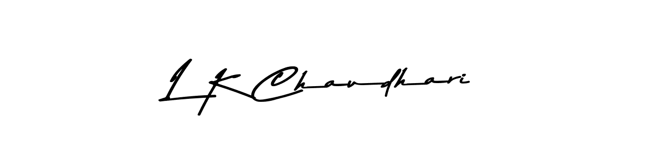 How to make L K Chaudhari name signature. Use Asem Kandis PERSONAL USE style for creating short signs online. This is the latest handwritten sign. L K Chaudhari signature style 9 images and pictures png