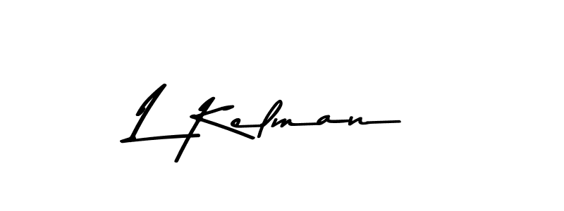 Create a beautiful signature design for name L Kelman. With this signature (Asem Kandis PERSONAL USE) fonts, you can make a handwritten signature for free. L Kelman signature style 9 images and pictures png